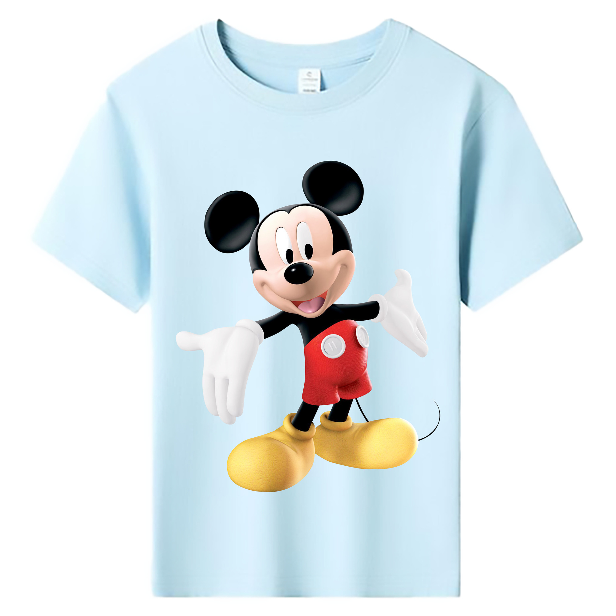 （画像用） ミッキーマウス Mickey Mouse 綿100％キッズTシャツ（フロントプリント）